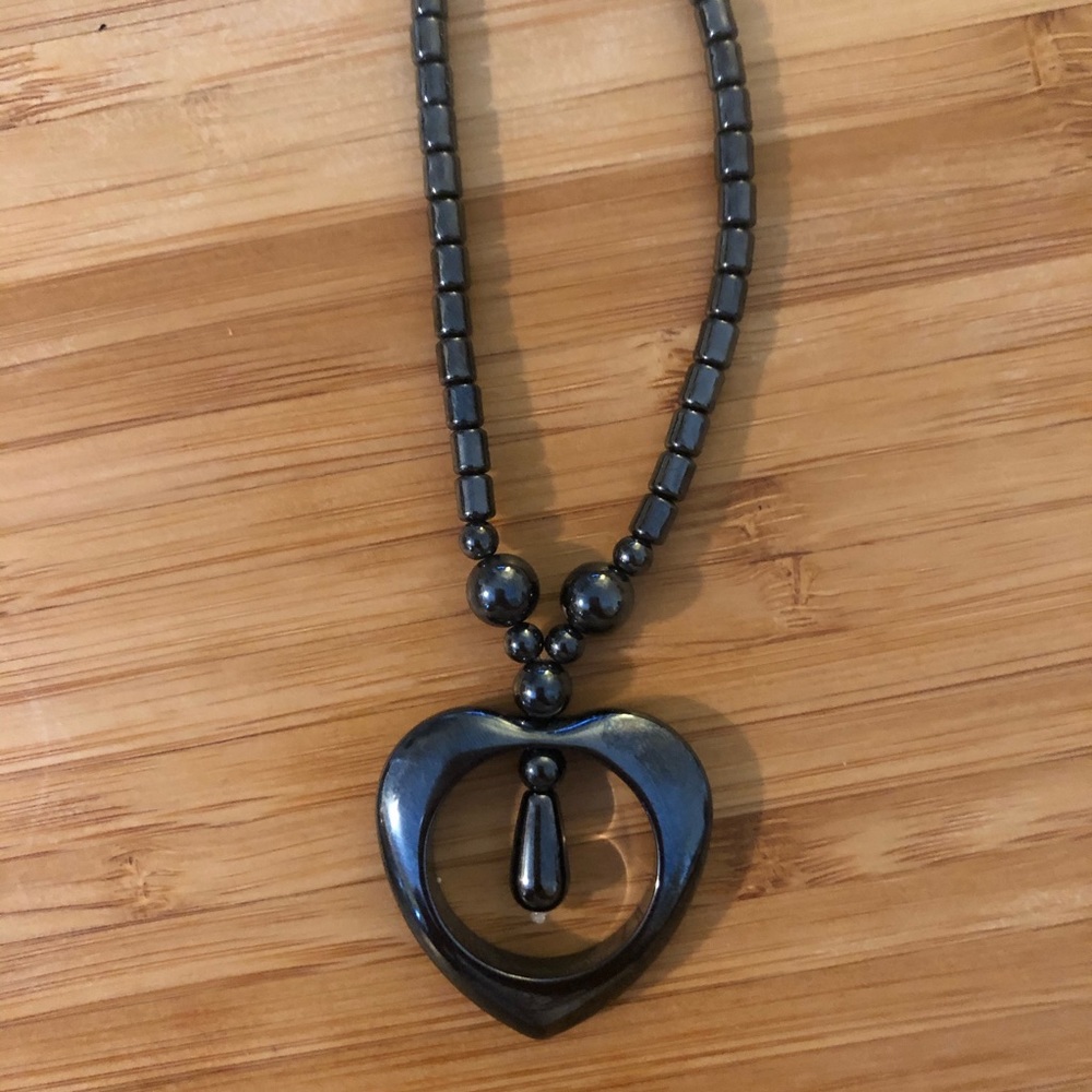 Hematite Heart Necklace